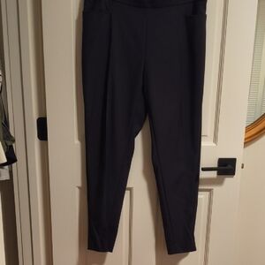 Akris Punto Deep Dark Navy Cotton Blend Pants, Size 12